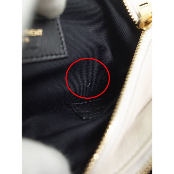 Saint Laurent Paris Monogram Angie Shoulder Bag Beige Black - Picture 4 of 9